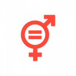 Piktogramm, rot, Geschlechtsneutralität Symbol