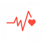 Piktogramm, rot, Herzschlag EKG-Linie